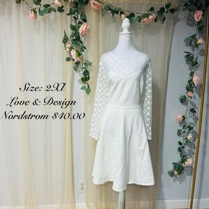 Elegant White Long Sleeve Dress